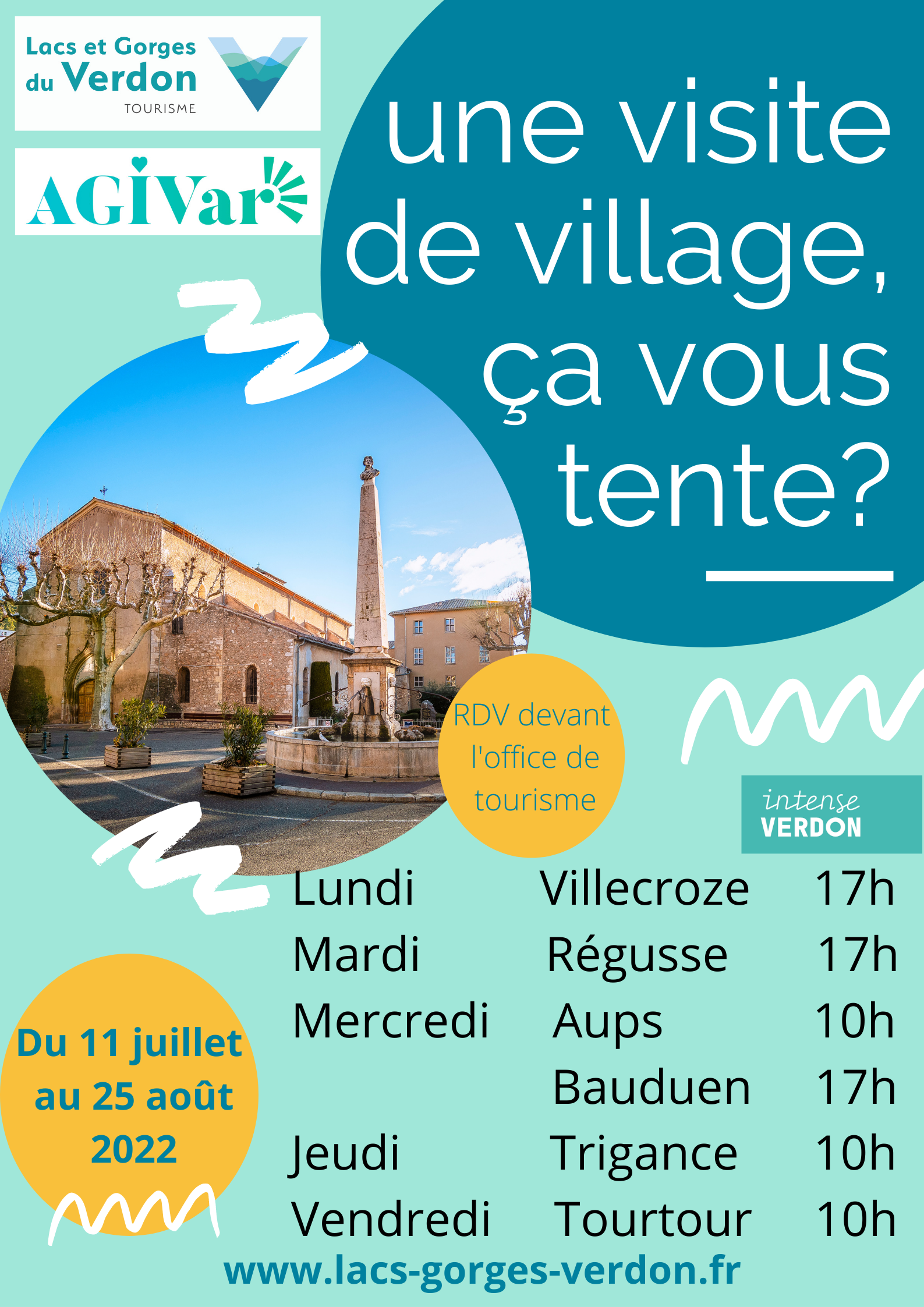 Affiche 2022 - Visites guidées de nos villages avec AGIVar