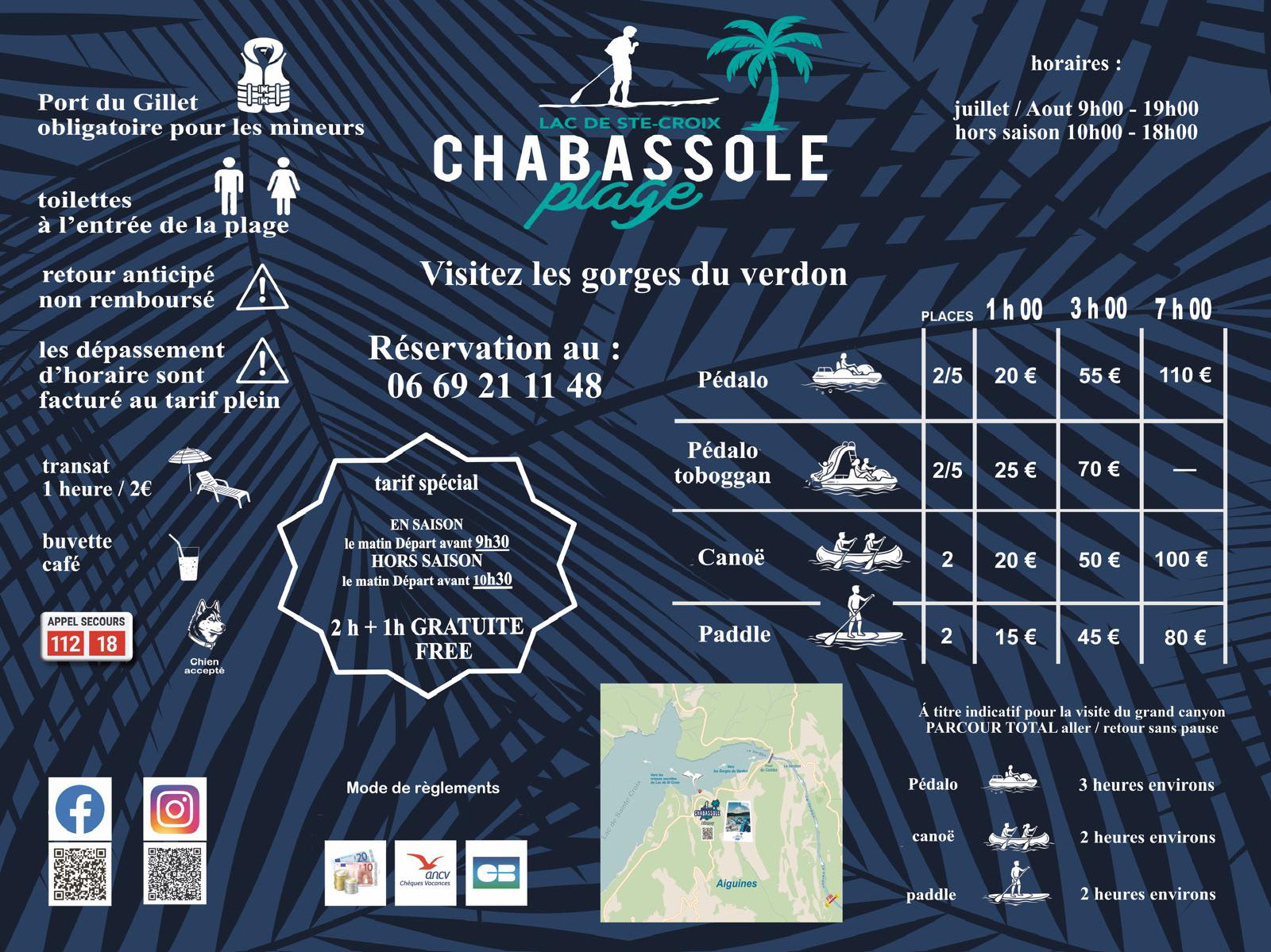 Tarifs - Chabassole Plage Location