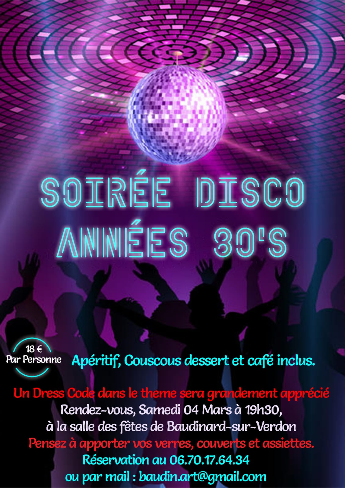 4 mars soirée disco à Baudinard sur Verdon - Soirée Disco années 80