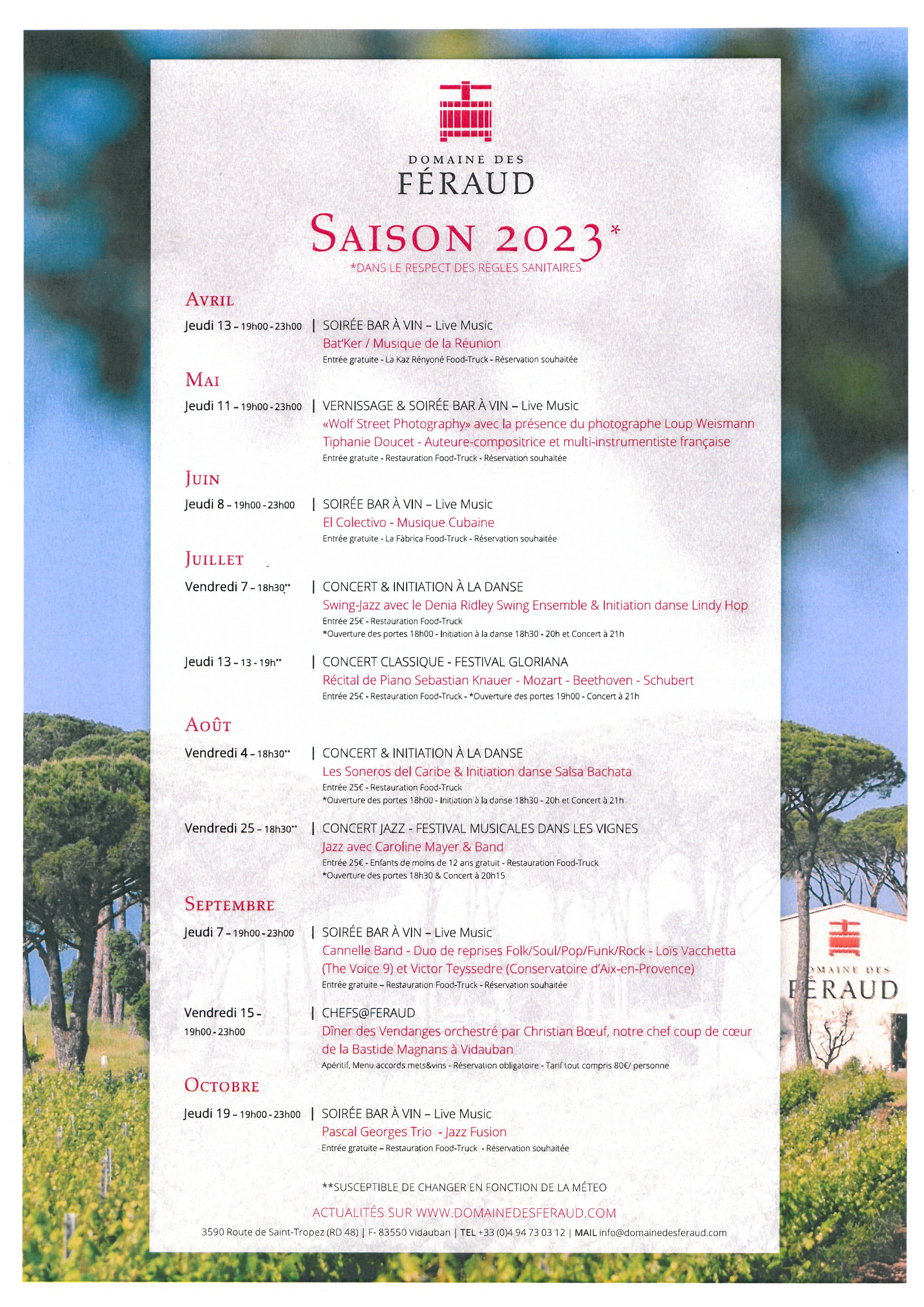 Programme saison Féraud 2023