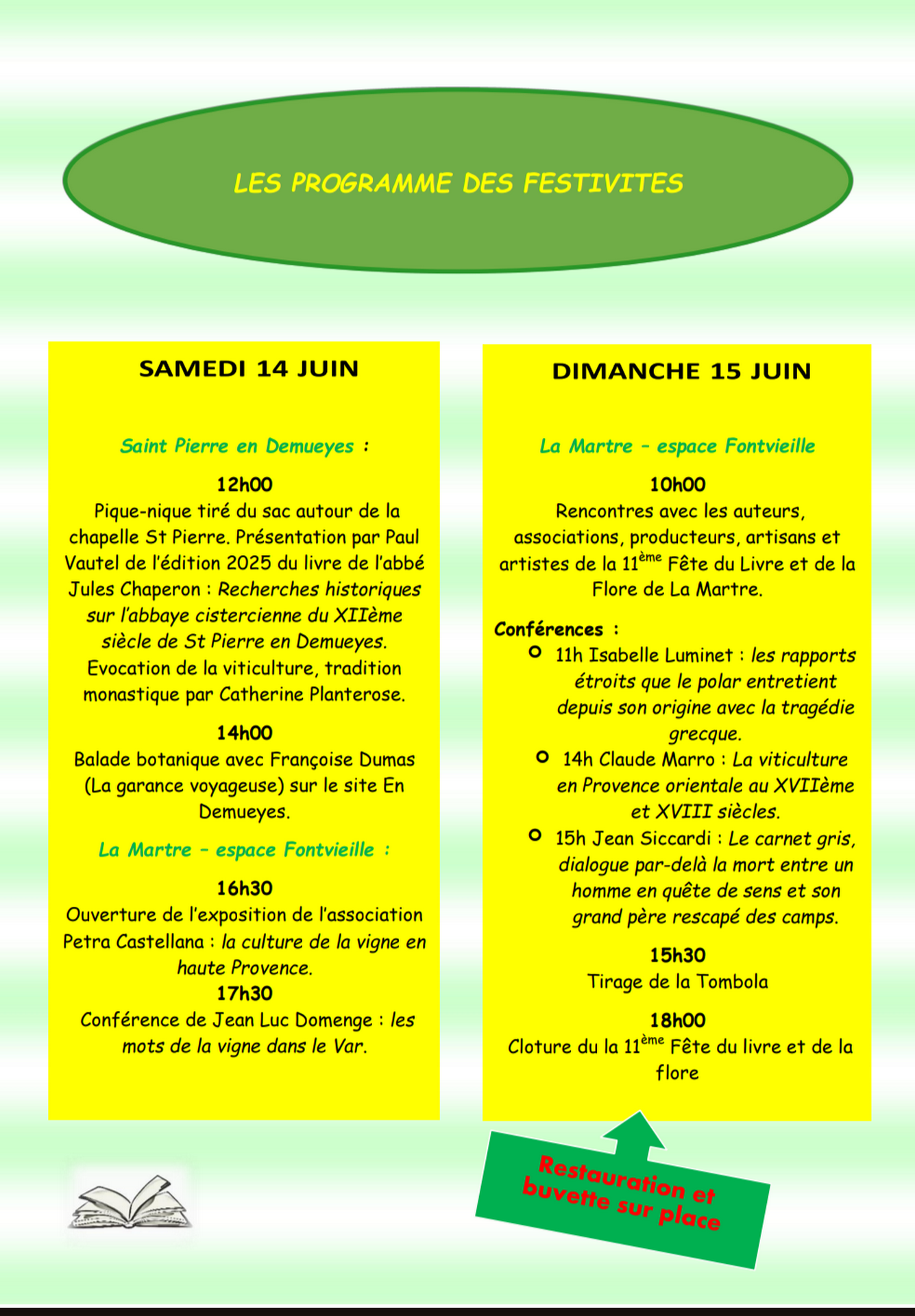Flyer 2025 verso - 11ème Fête du Livre et de le Flore_La Martre