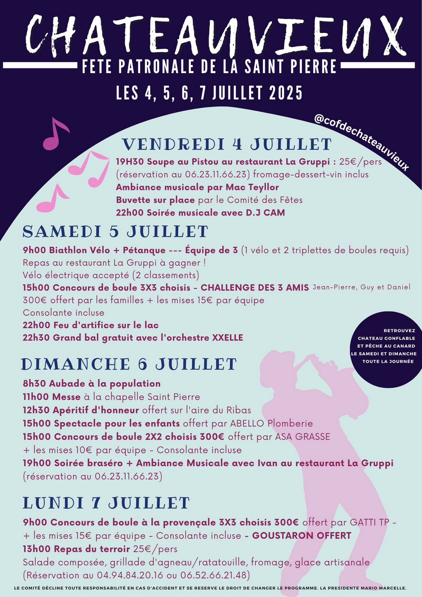 Affiche 2025 - Grand bal de la Saint - Pierre_Châteauvieux