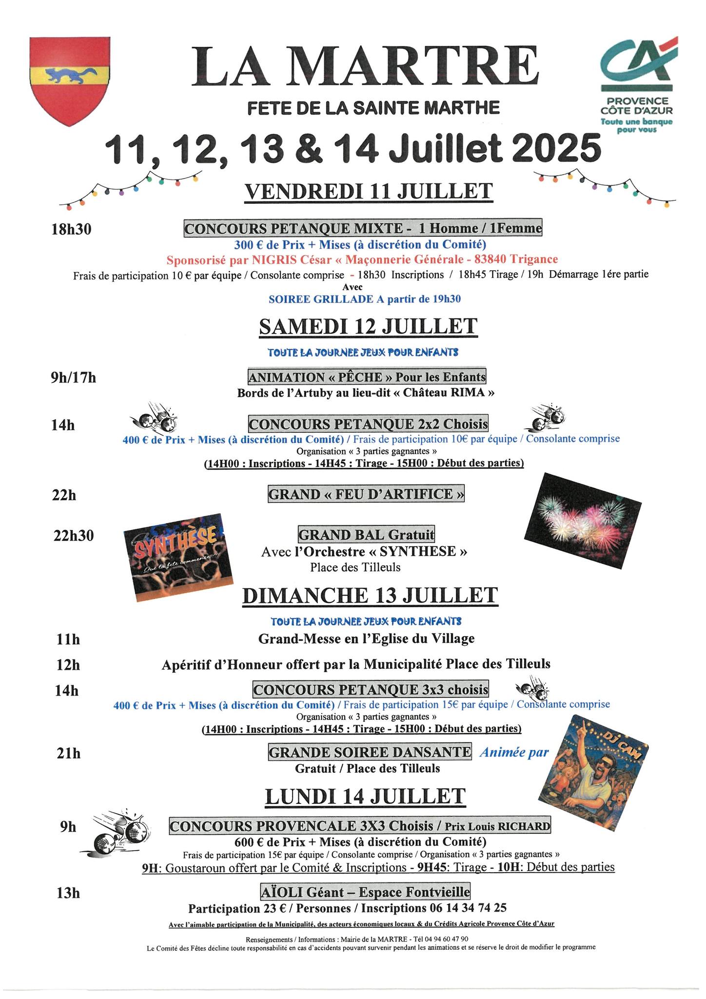 Programme - Fête de la Sainte-Marthe