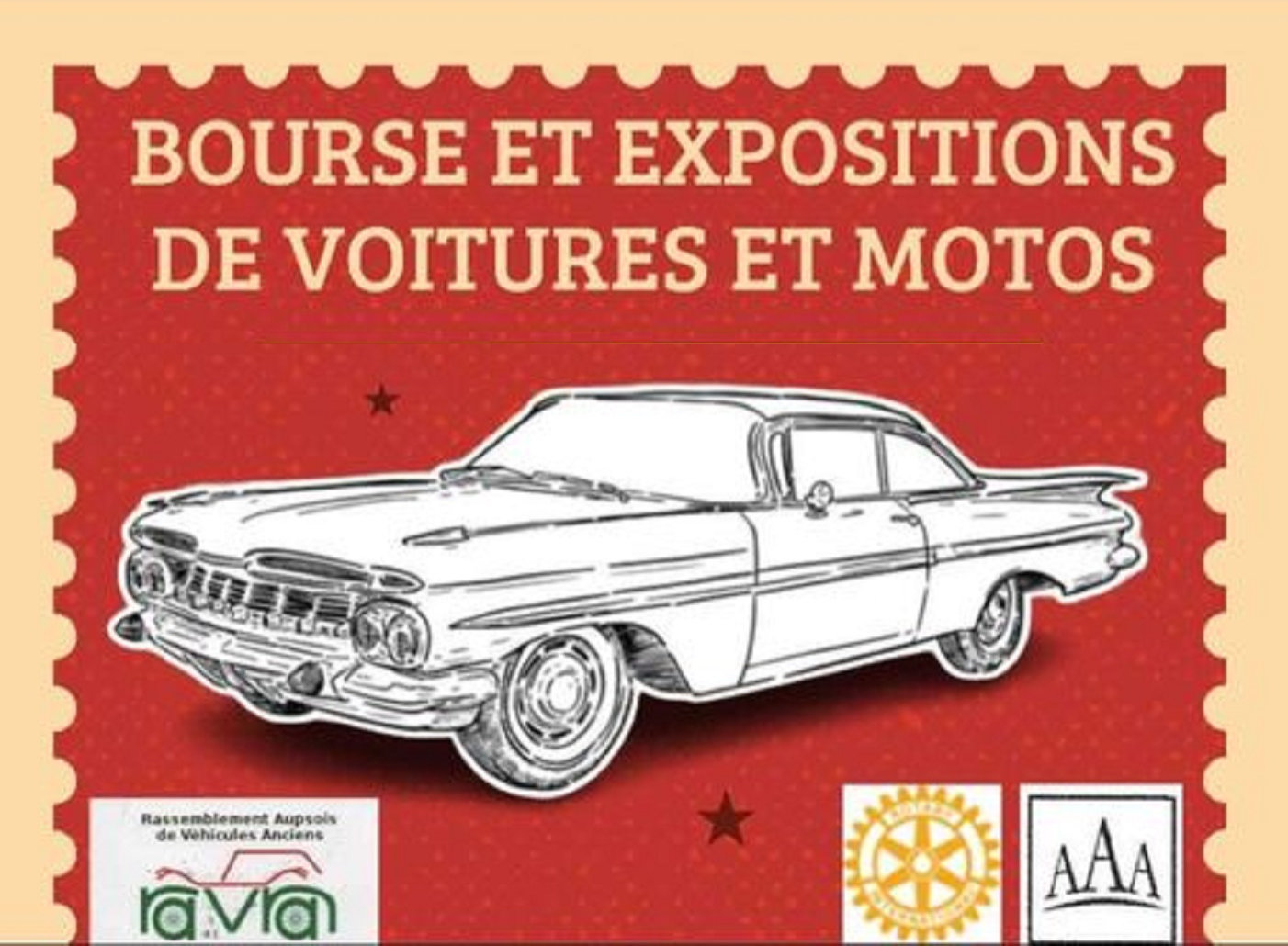 Affichette - Bourse et expo de voitures et motos