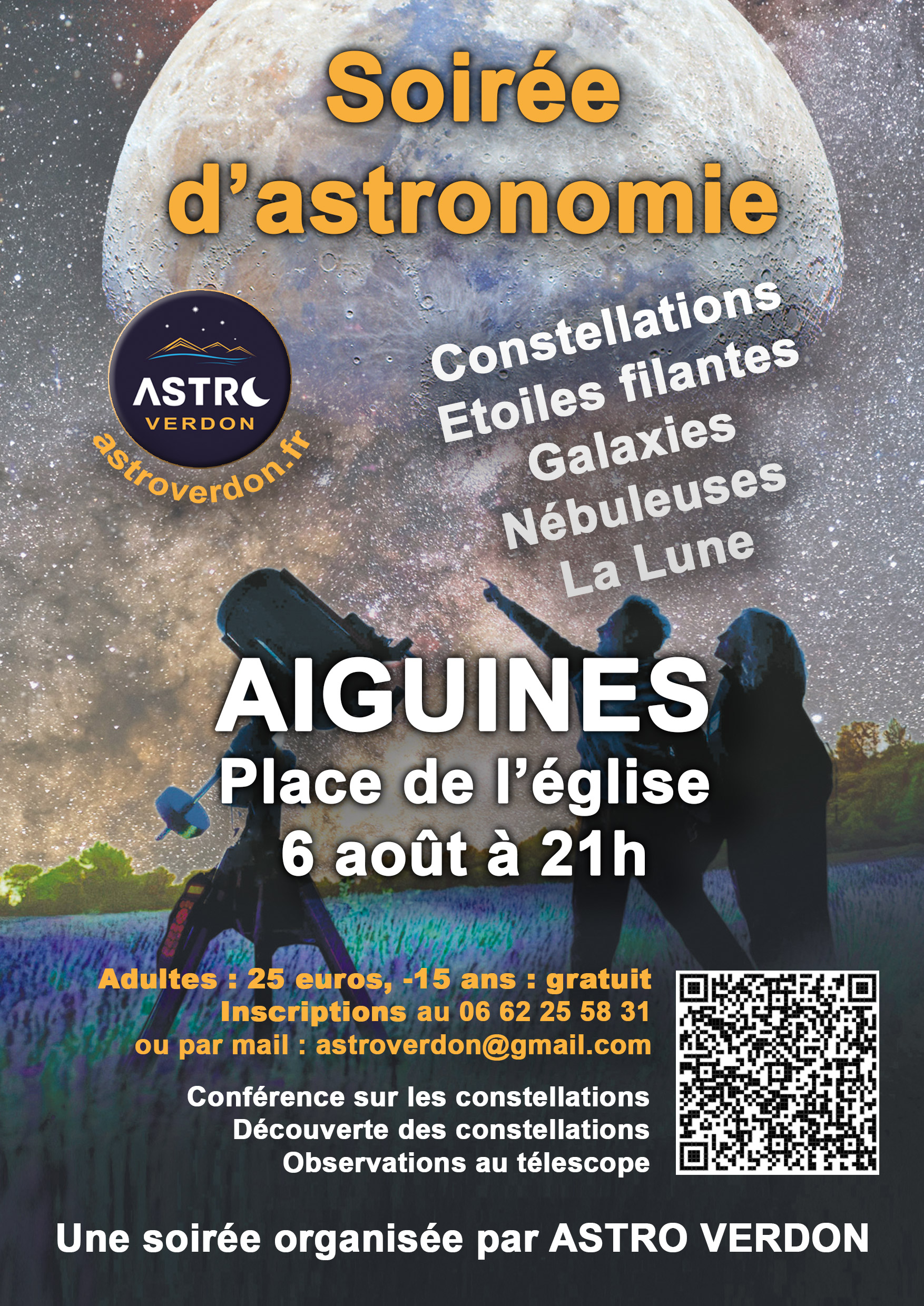 Affiche août - Soirées astronomie