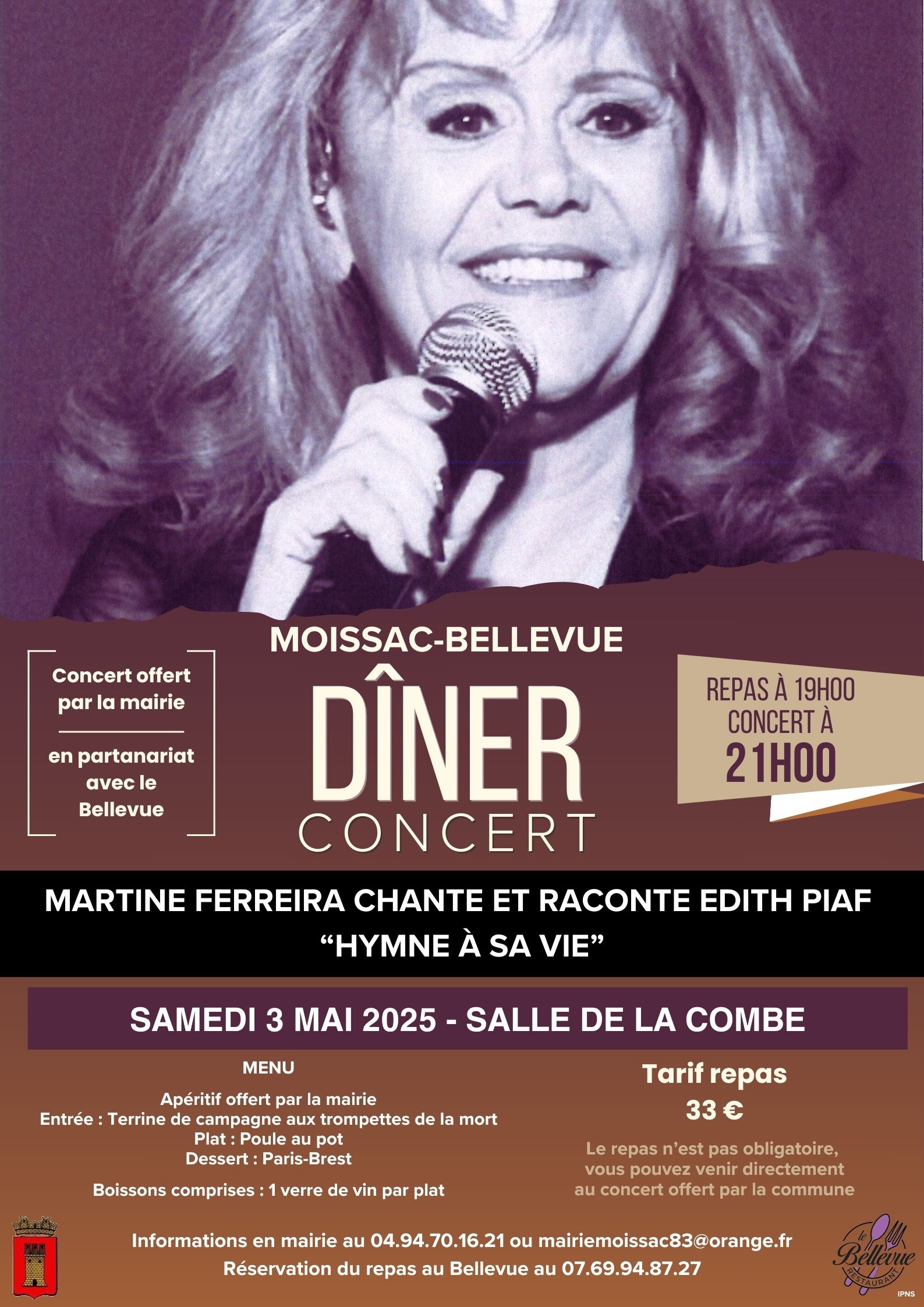 Affiche - Dîner concert 3 mai