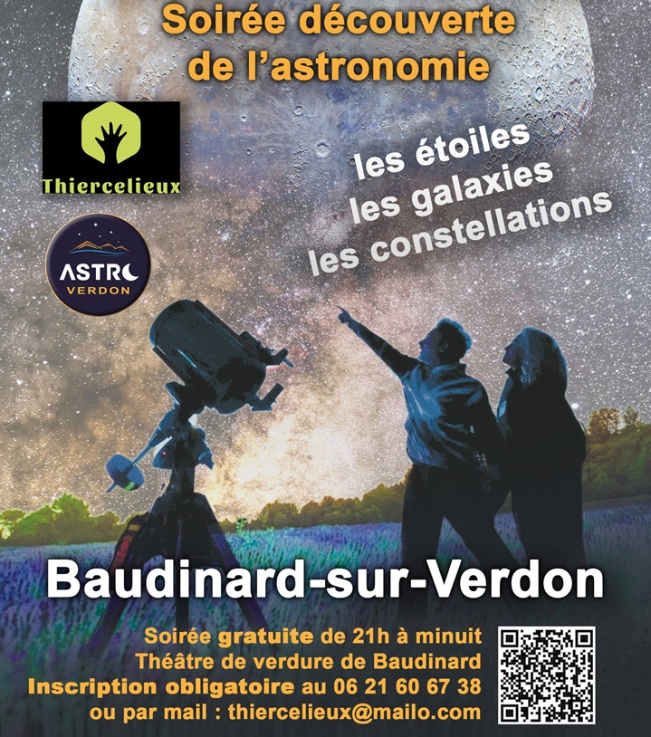 Affiche - Soirée découverte de l'astronomie_Baudinard-sur-Verdon
