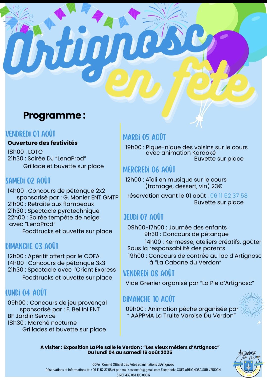 Vide grenier Artignosc sur Verdon