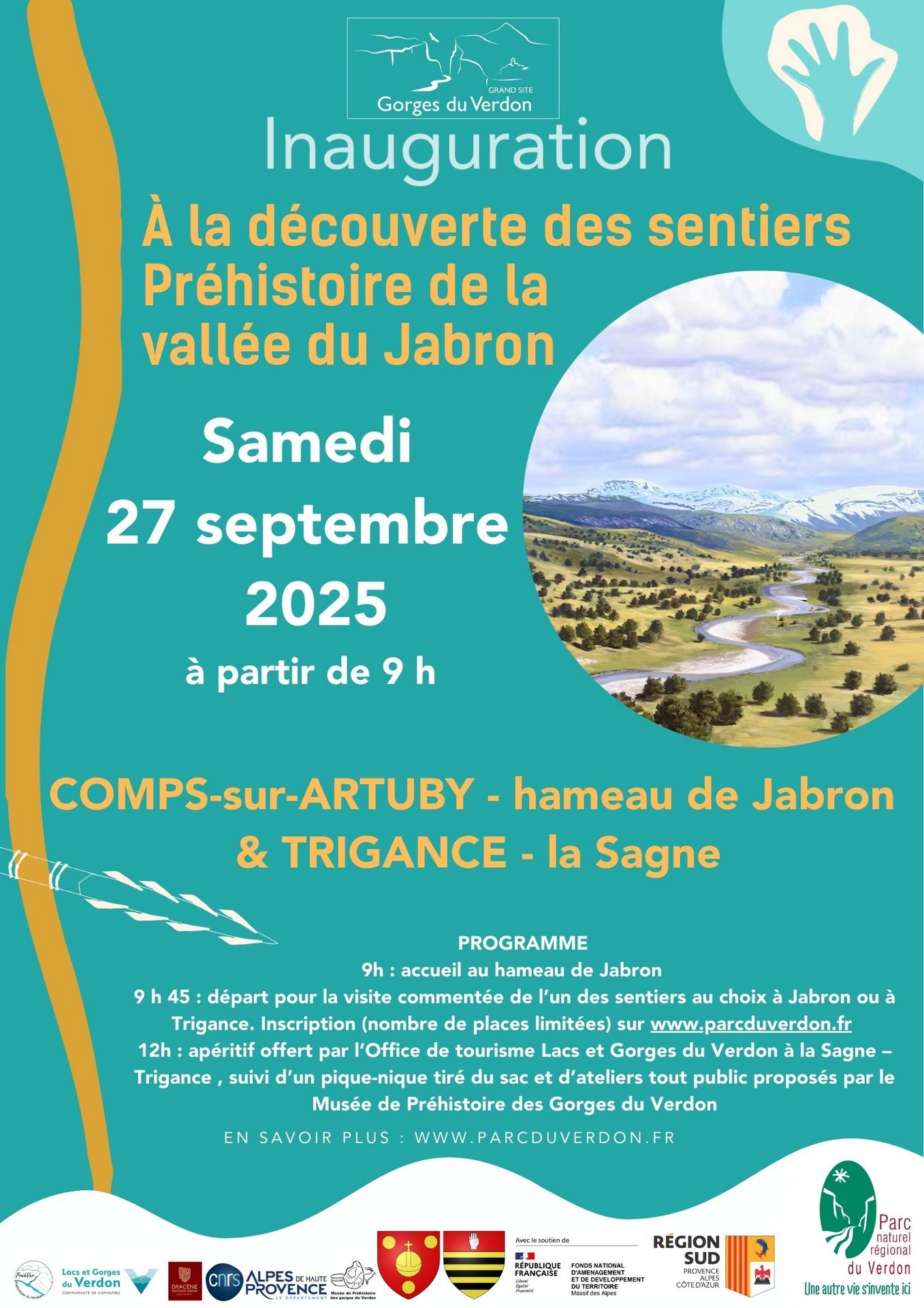 Affiche inauguration 2025 - A la découverte des sentiers de la Vallée du Jabron_Trigance