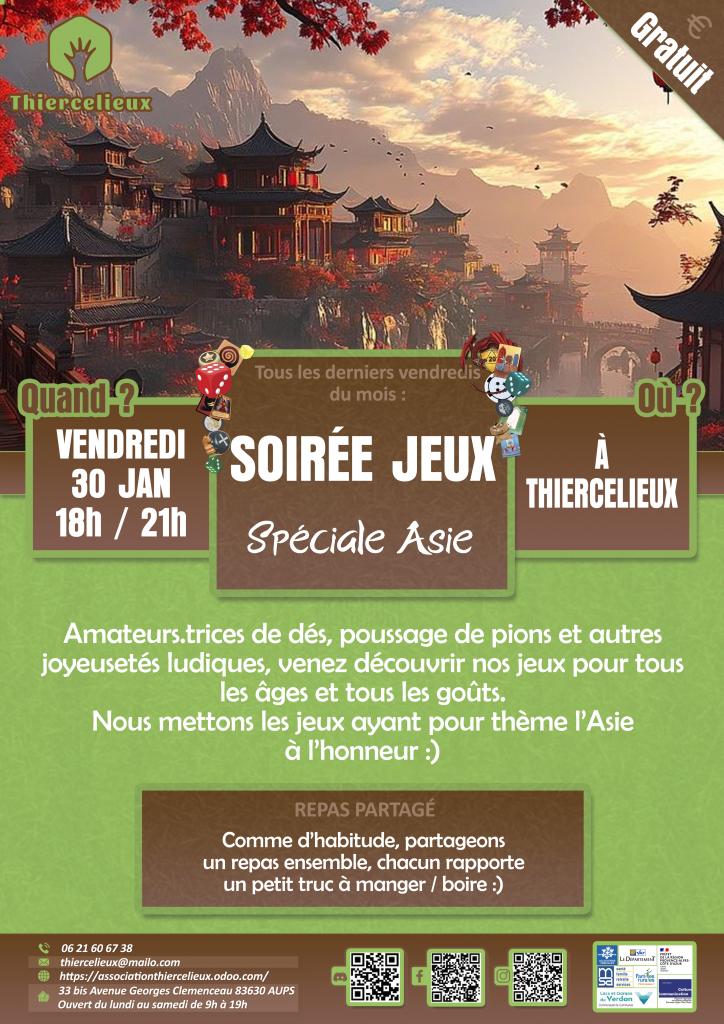 Soirée jeux spéciale Asie - Les animations du Thiercelieux_Aups