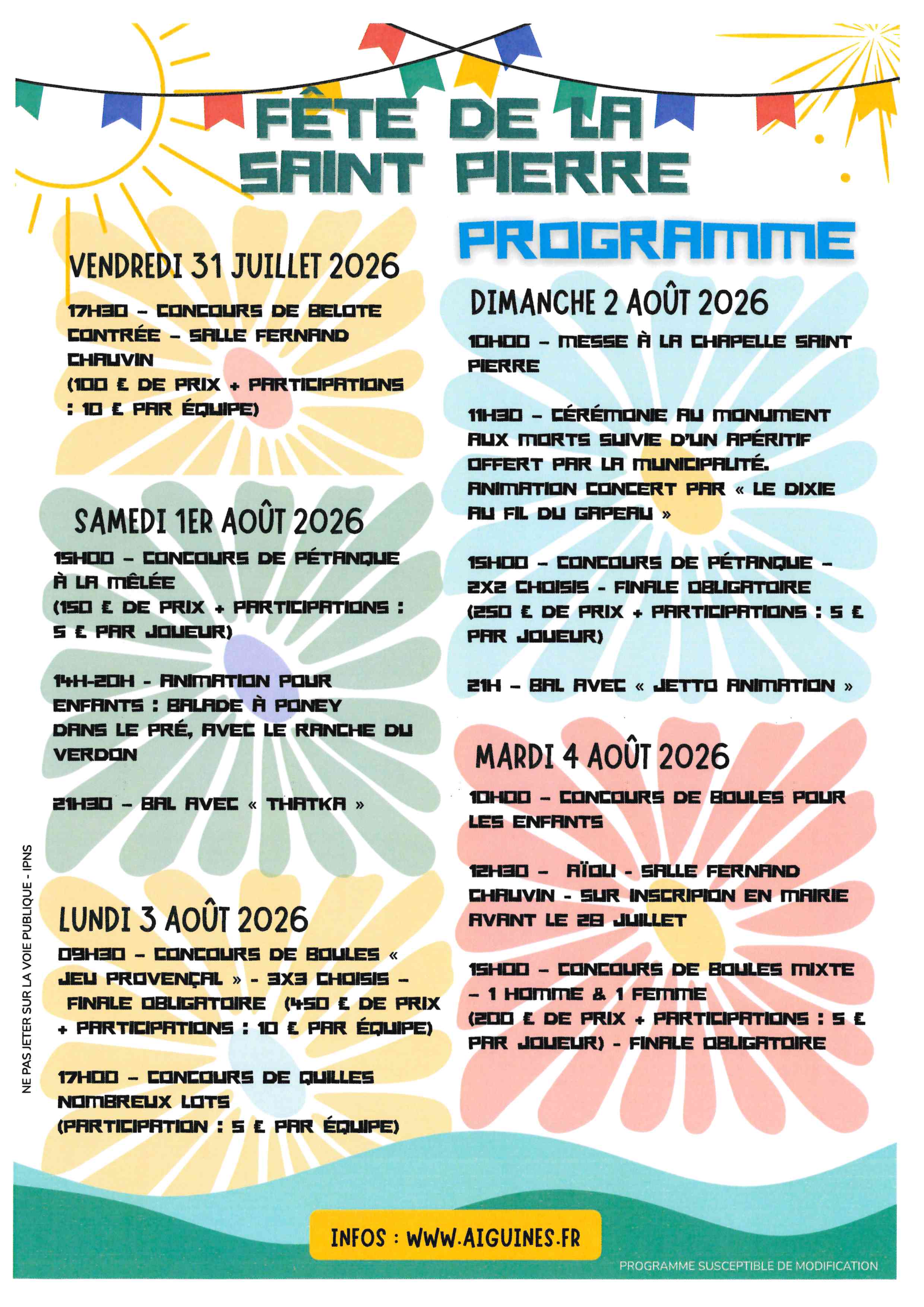 Programme 2026 - Fête de la Saint-Pierre