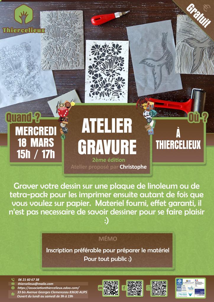 Atelier gravure - Les animations du Thiercelieux_Aups