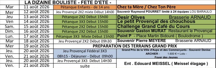 Détails - Dizaine bouliste Aupsoises - Fête d'été_Aups