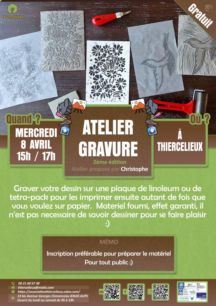 Atelier gravure - Les animations du Thiercelieux_Aups