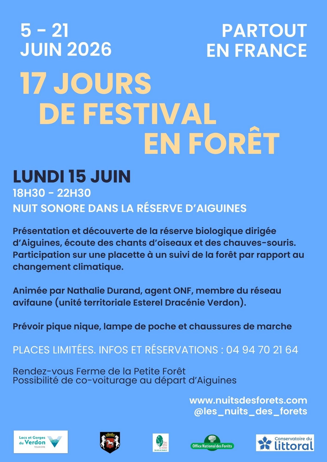Programme 2026 - Nuits des Forêts : Petite Forêt d'Aiguines_Aiguines