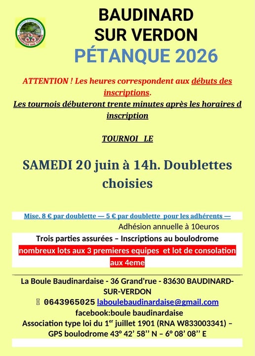 Affiche - Tournois de pétanque_Baudinard-sur-Verdon