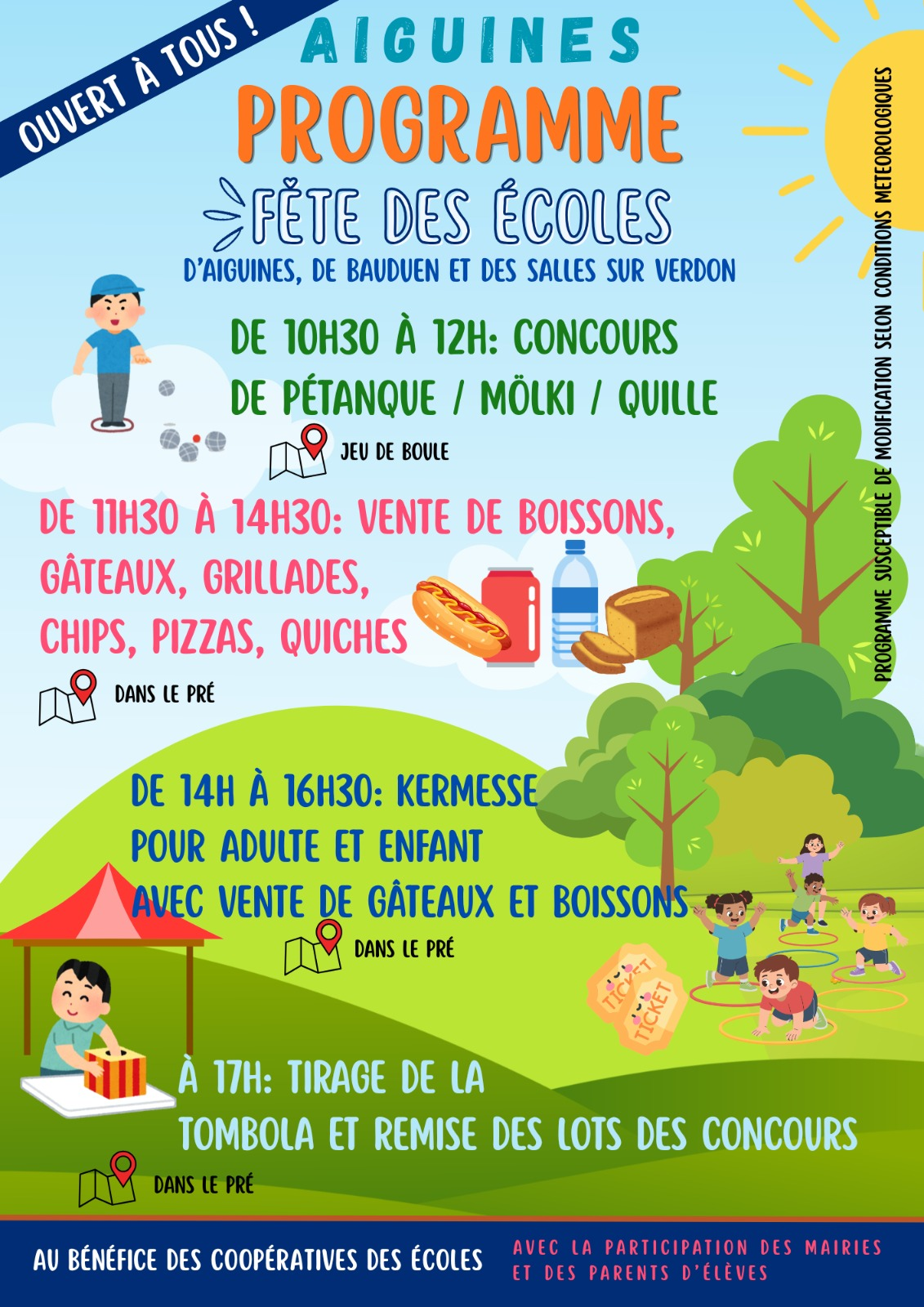 Programme - Fête de fin d'année des écoles d'Aiguines, Bauduen et Les Salles
