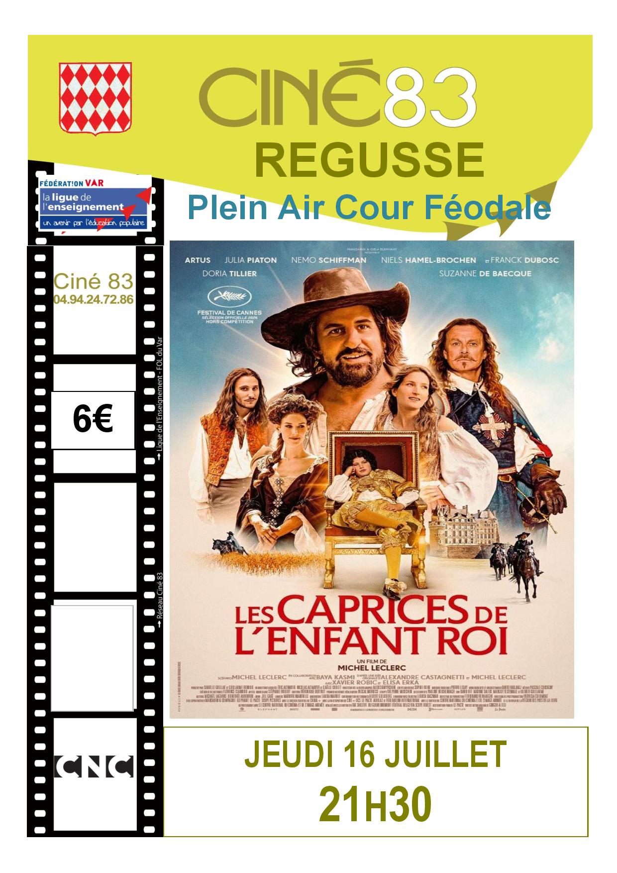 Affiche - Séances de cinéma en plein air_Régusse