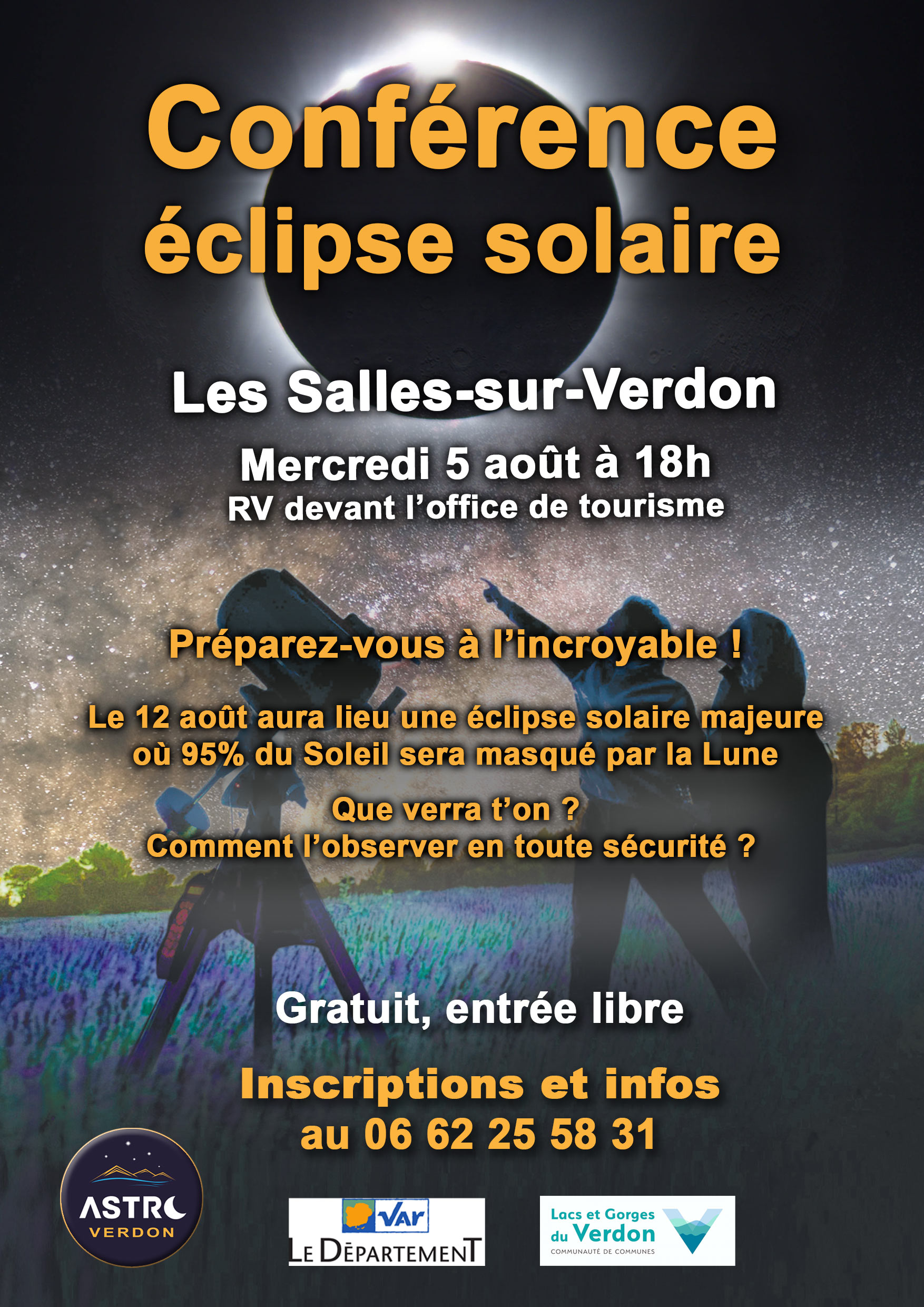 Affiche - Conférence éclipse solaire_Les Salles-sur-Verdon