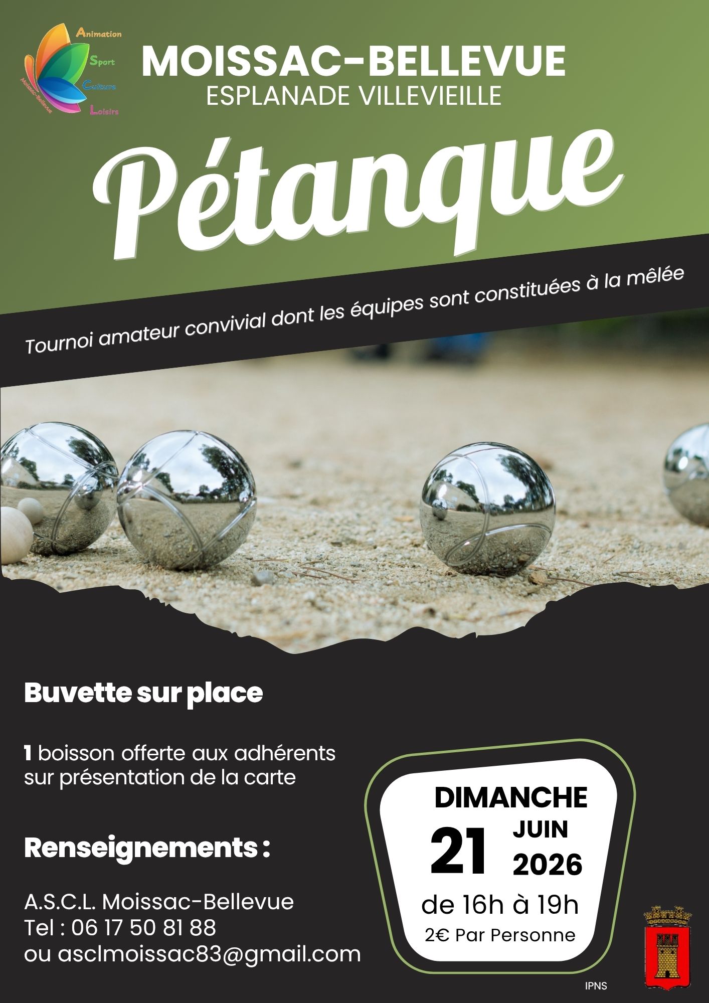 Affiche - Tournois de pétanque à la mêlée_Moissac-Bellevue