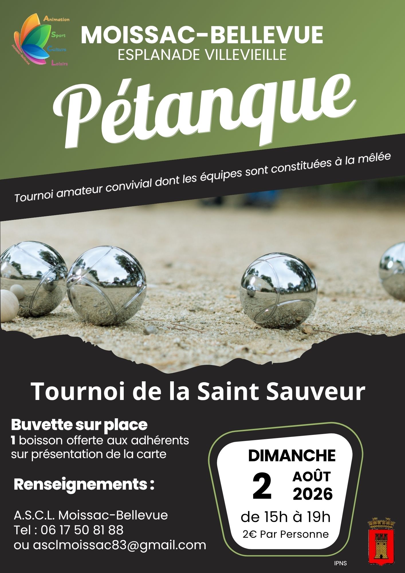 Affiche - Tournois de pétanque à la mêlée_Moissac-Bellevue