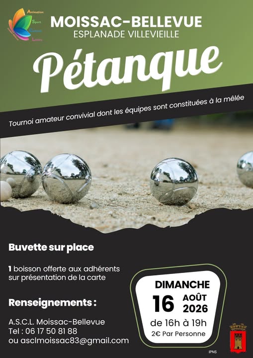 Affiche - Tournois de pétanque à la mêlée_Moissac-Bellevue