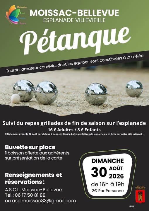 Affiche - Tournois de pétanque à la mêlée_Moissac-Bellevue