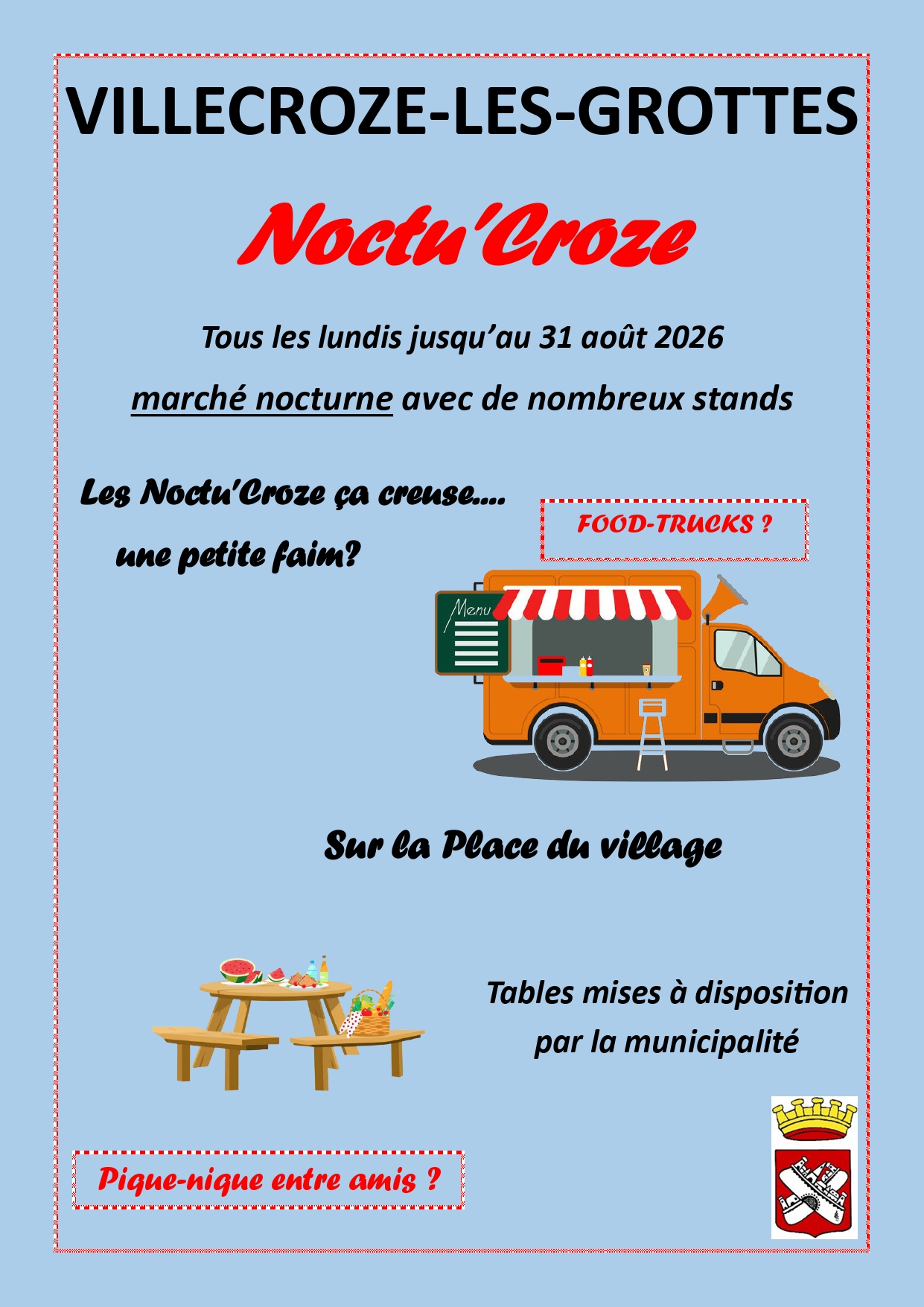 Affiche du marché nocturne de Villecroze - Marché nocturne de Villecroze
