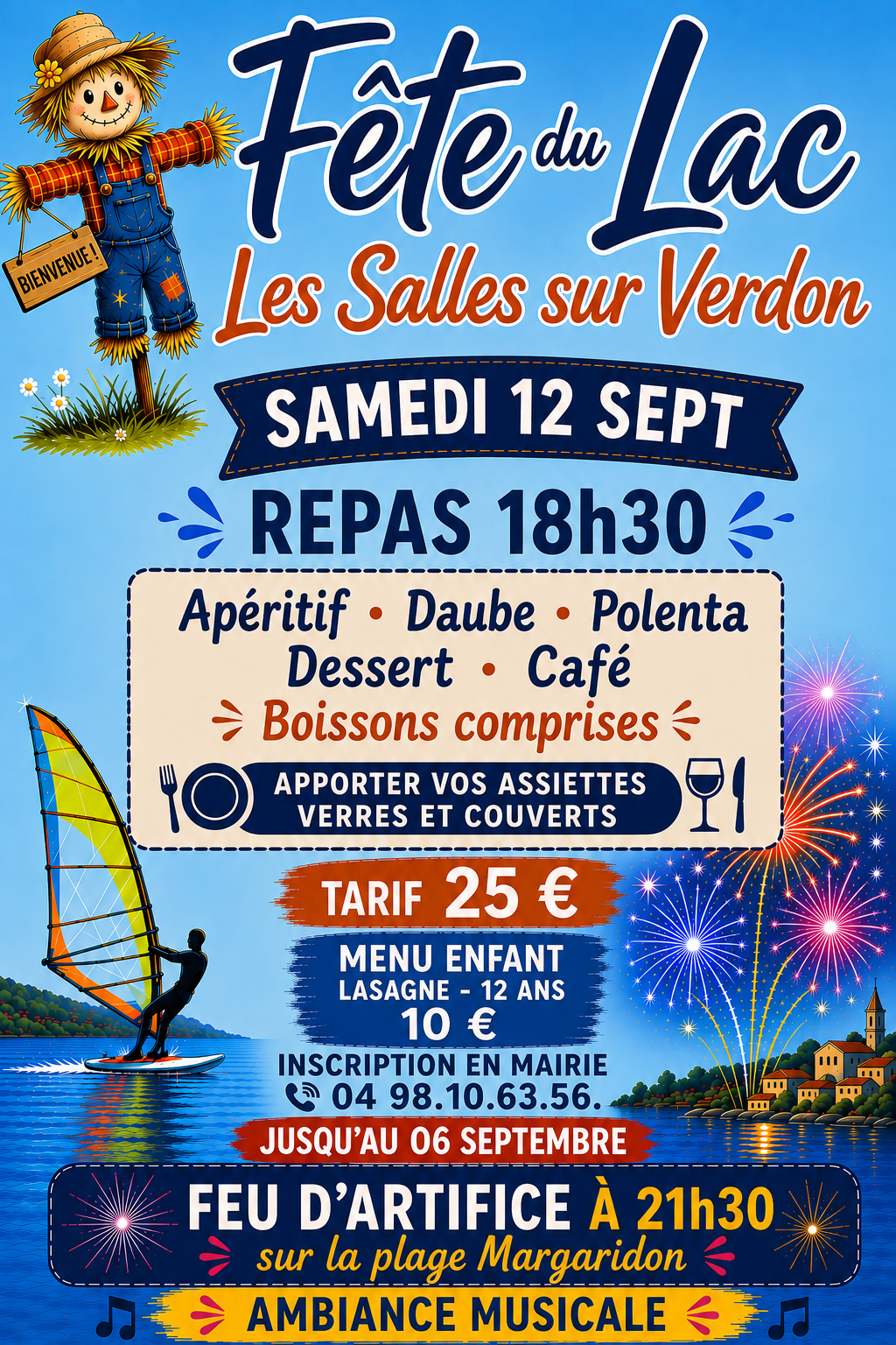Fête du lac de Sainte-Croix- Repas et feu d'artifice_Les Salles-sur-Verdon
