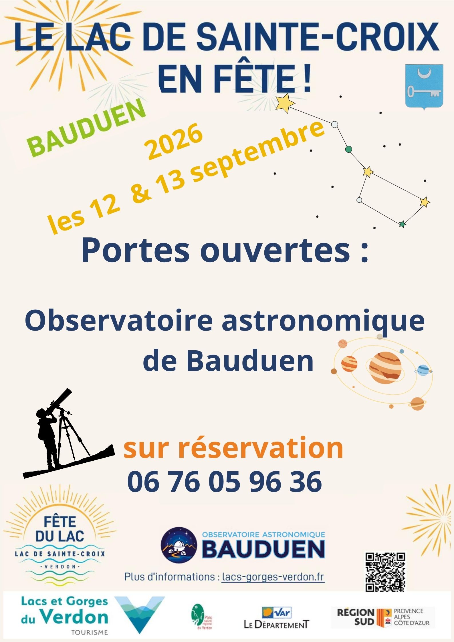 Fête du lac de Sainte Croix - Portes ouvertes de l'Observatoire astronomique de Bauduen_Bauduen