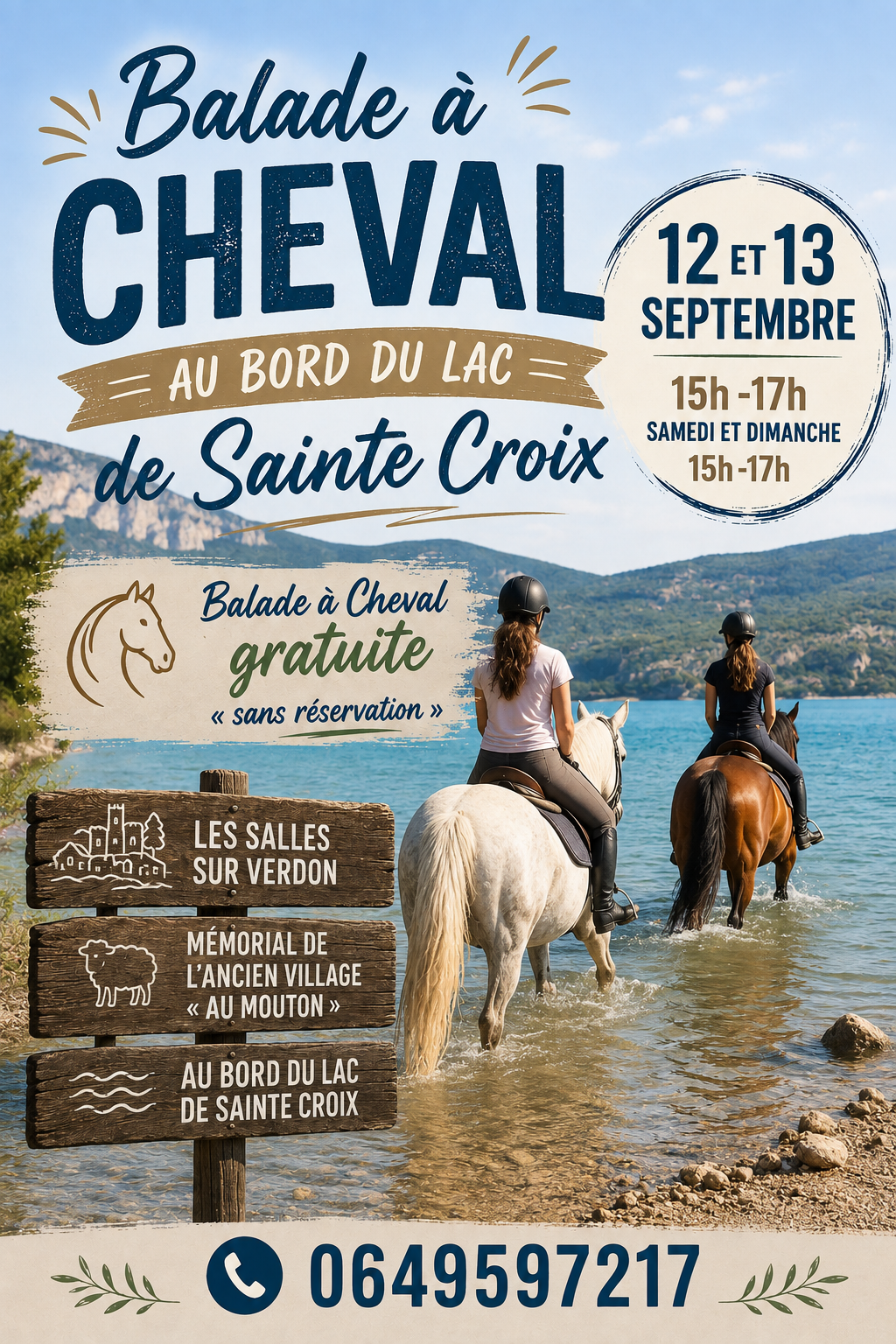 Balade à cheval au bord du lac de Sainte-Croix_Les Salles-sur-Verdon