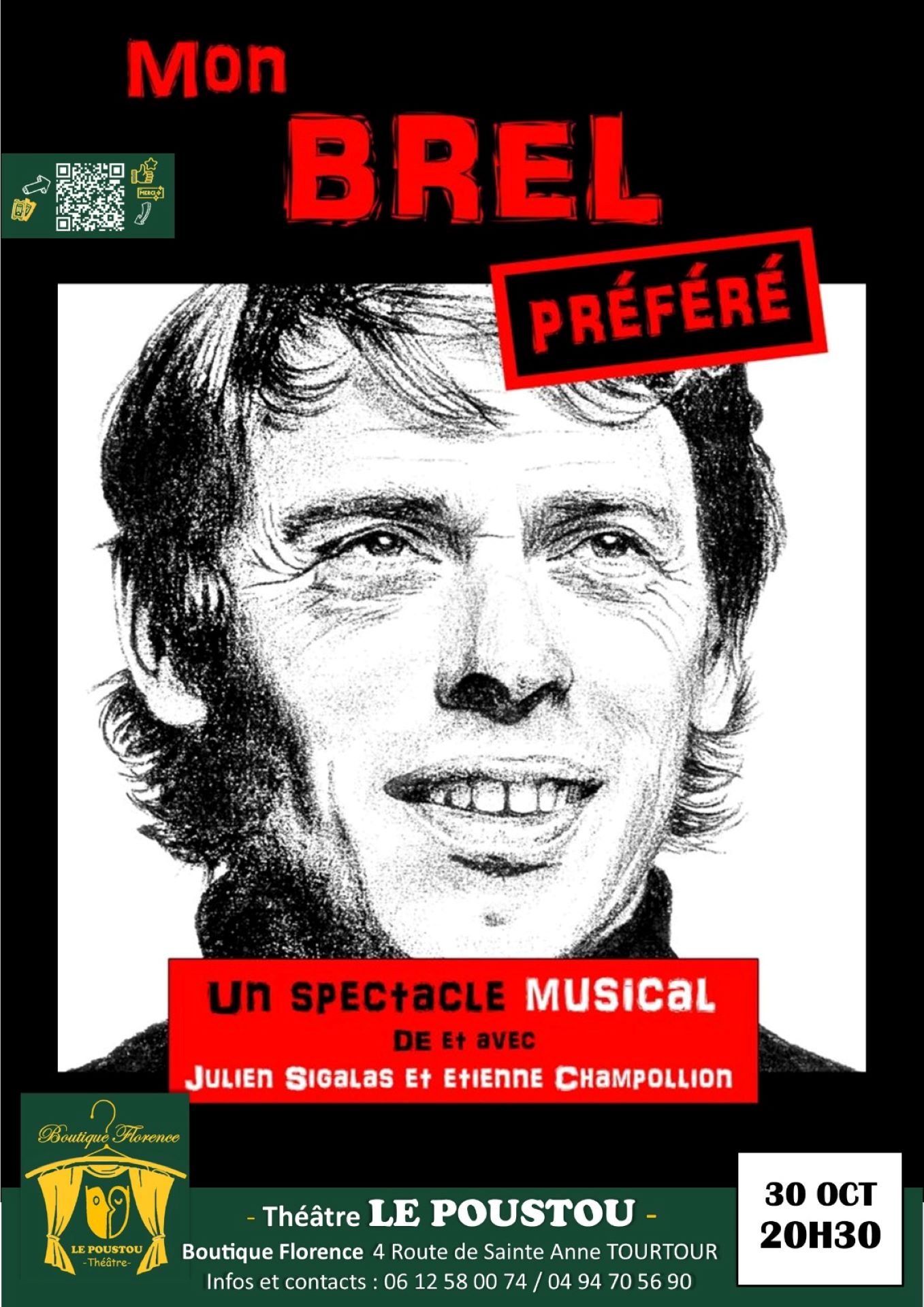 Mon Brel préféré - Théâtre - Le Poustou - Tourtour