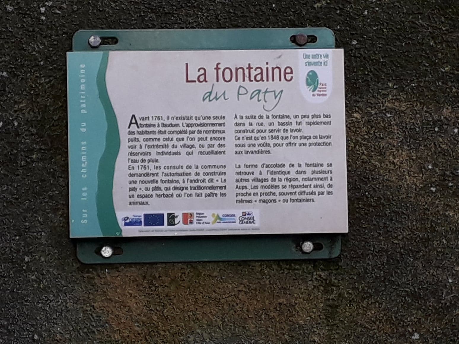 PNRVerdon - Fontaine -Lavoir du Paty