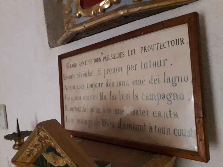Prière en provençal - Chapelle Saint Lambert
