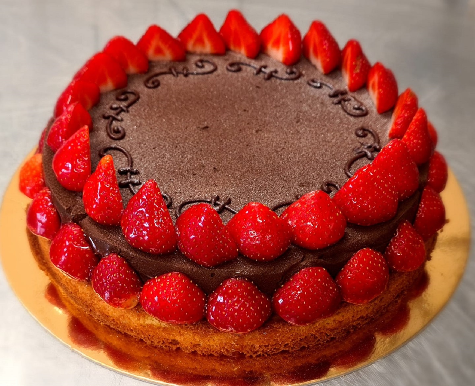 Tarte sablée fraise chocolat - FV Patisserie