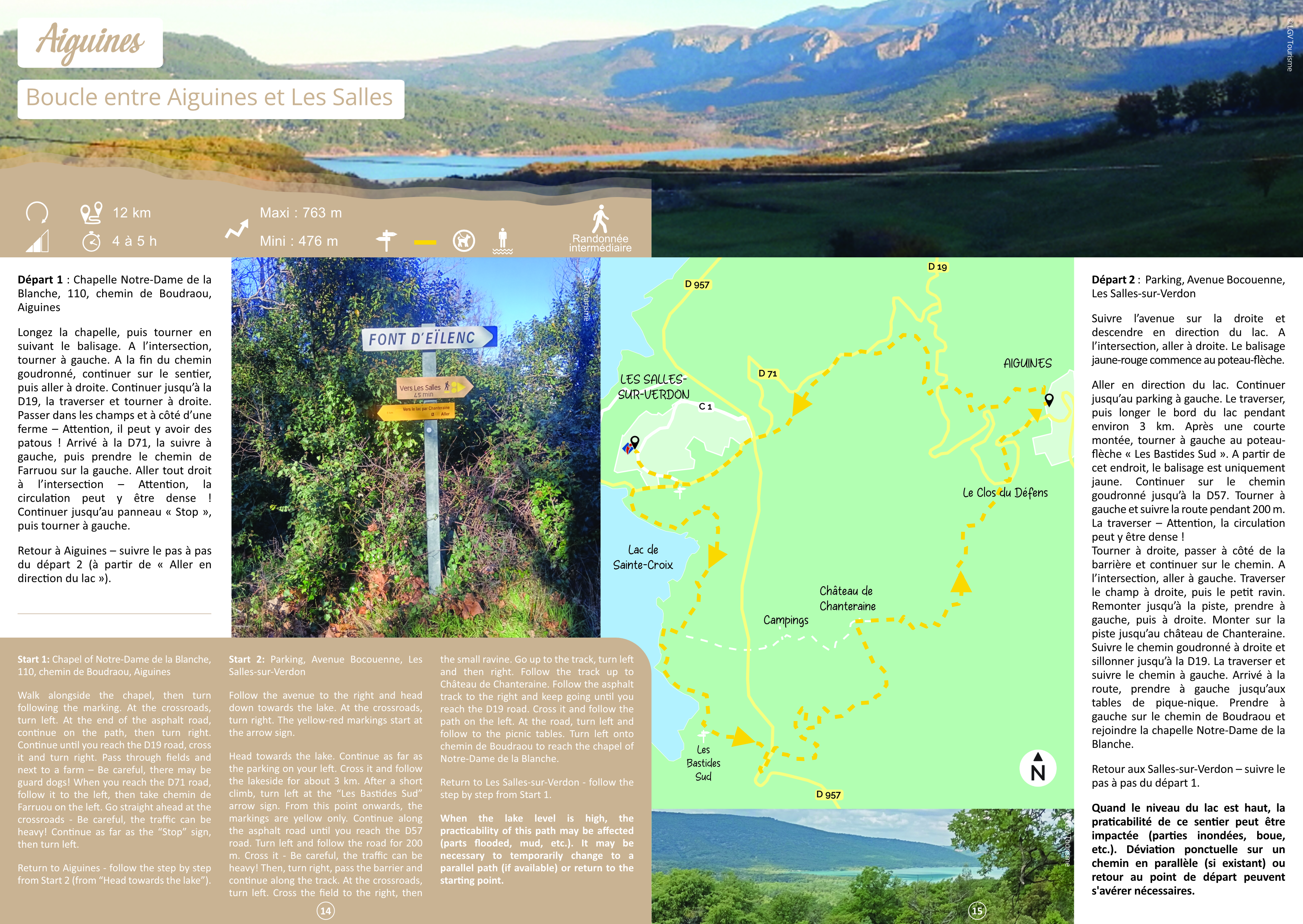 Parcours - Boucle entre Les Salles et Aiguines