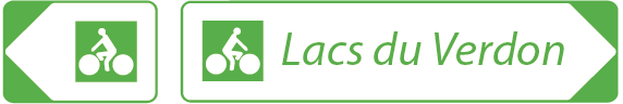 Flèche directionnelle - Parcours Cyclo n°6 - Les Lacs du Verdon